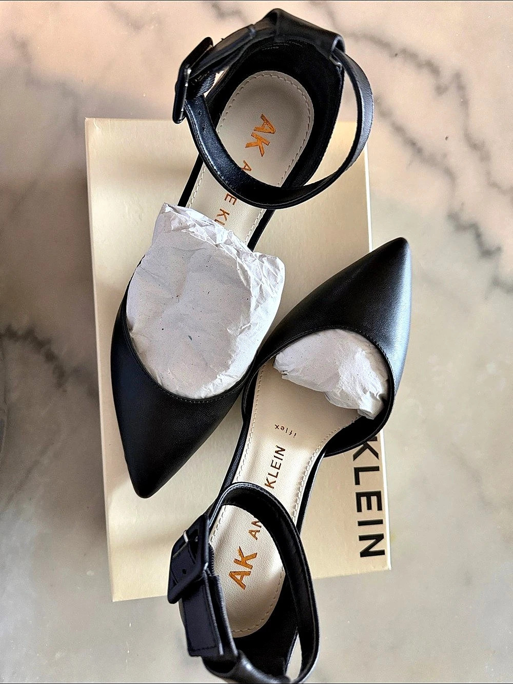 Anne Klein Fararia iFlex Ankle Strap Pump Black Heels